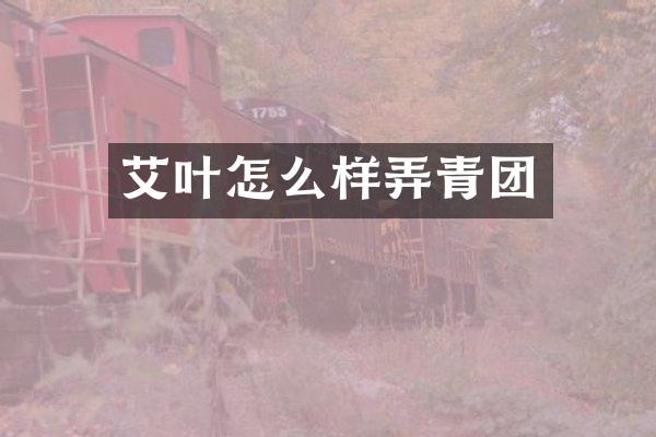 艾叶怎么样弄青团