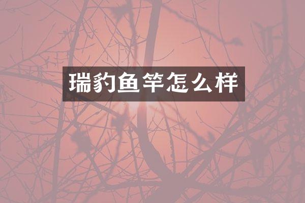 瑞豹鱼竿怎么样