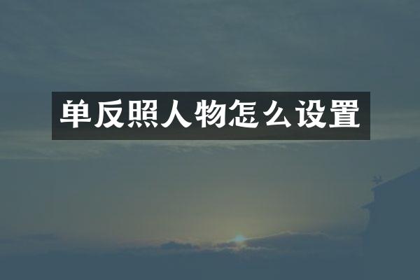 单反照人物怎么设置