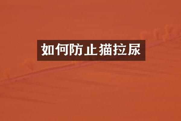 如何防止猫拉尿