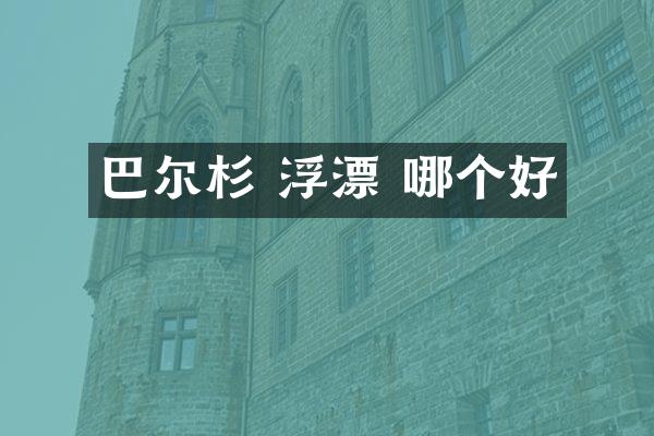 巴尔杉 浮漂 哪个好