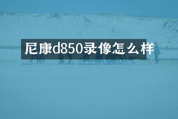 尼康d850录像怎么样
