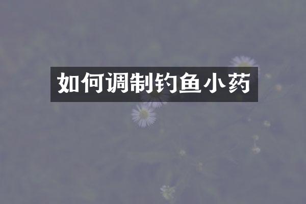 如何调制钓鱼小药