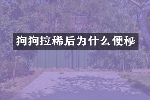 狗狗拉稀后为什么便秘