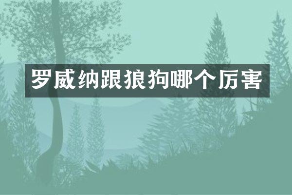 罗威纳跟狼狗哪个厉害