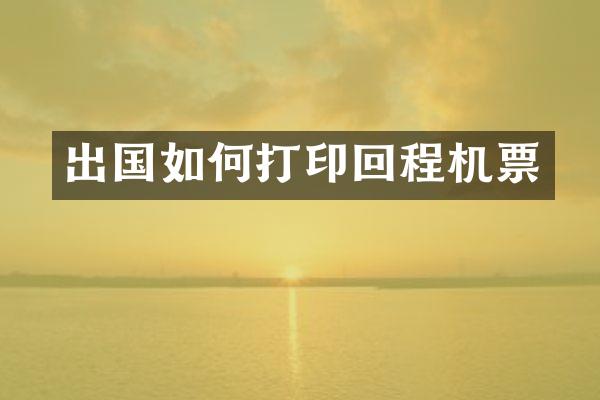 出国如何打印回程机票