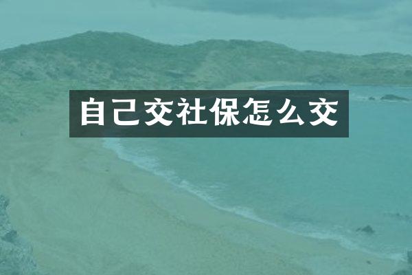 自己交社保怎么交