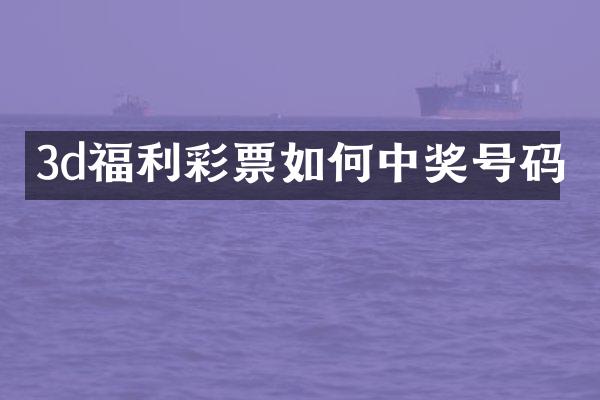 3d福利彩票如何中奖号码