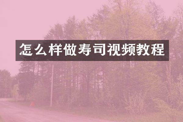 怎么样做寿司视频教程