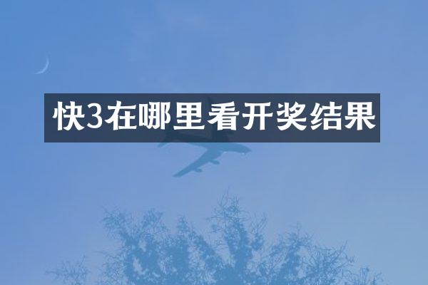 快3在哪里看开奖结果