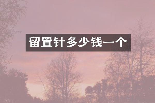 留置针多少钱一个