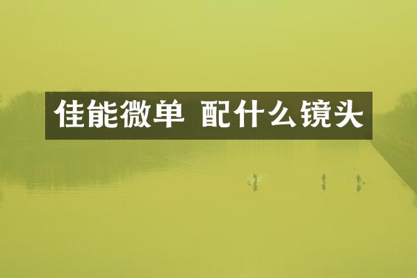 佳能微单 配什么镜头