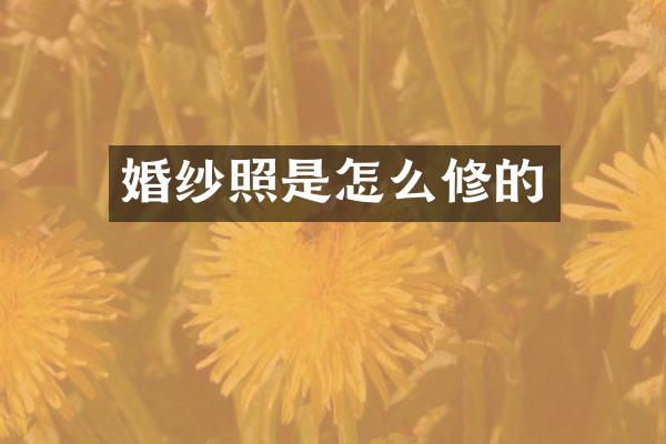 婚纱照是怎么修的