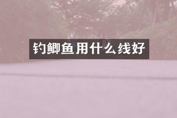 钓鲫鱼用什么线好
