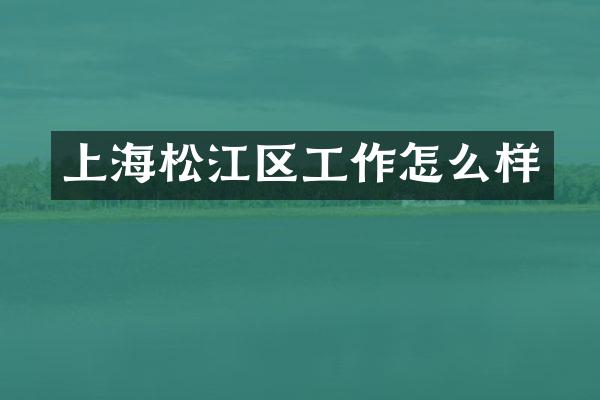 上海松江区工作怎么样