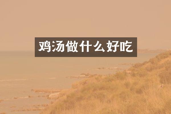 鸡汤做什么好吃