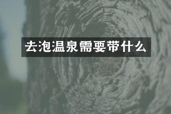 去泡温泉需要带什么