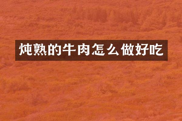 炖熟的牛肉怎么做好吃