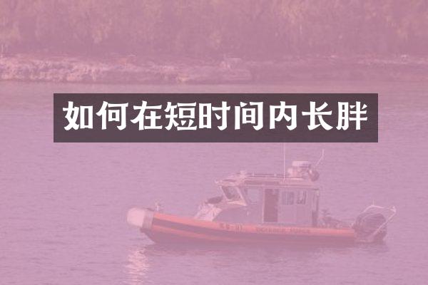 如何在短时间内长胖