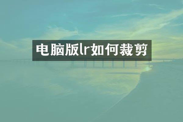 电脑版lr如何裁剪