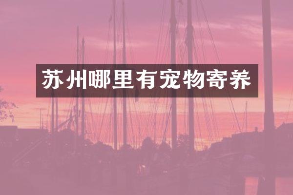 苏州哪里有宠物寄养