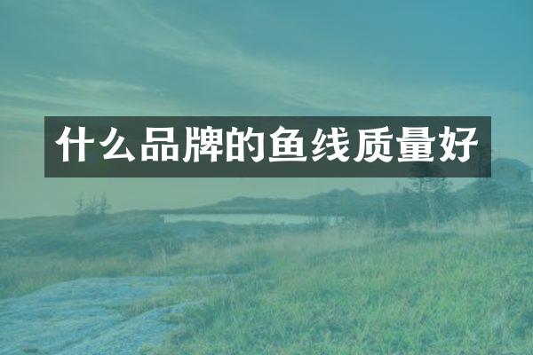 什么品牌的鱼线质量好