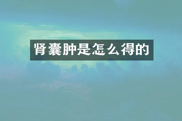 肾囊肿是怎么得的