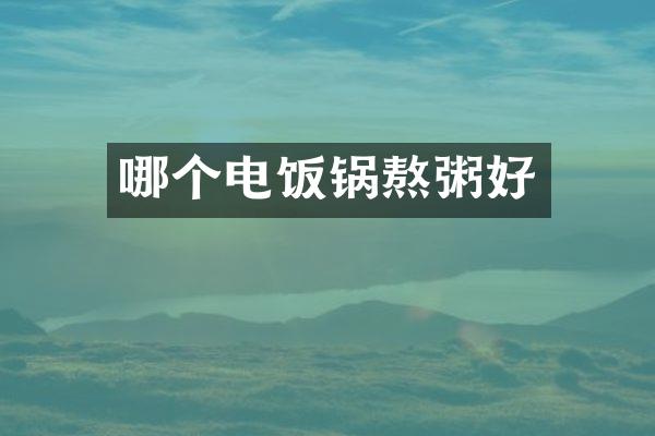 哪个电饭锅熬粥好