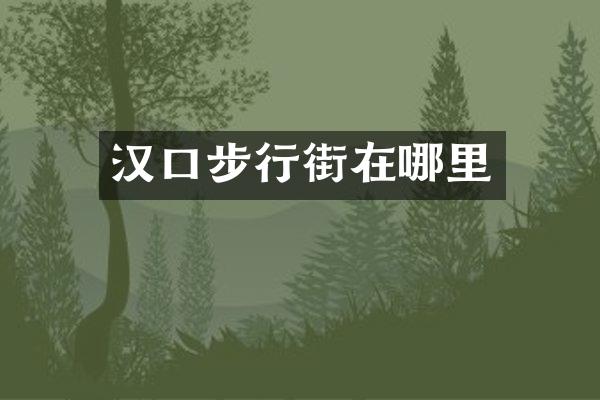 汉口步行街在哪里
