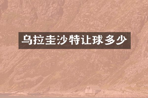 乌拉圭沙特让球多少