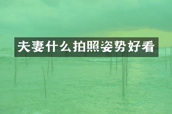 夫妻什么拍照姿势好看