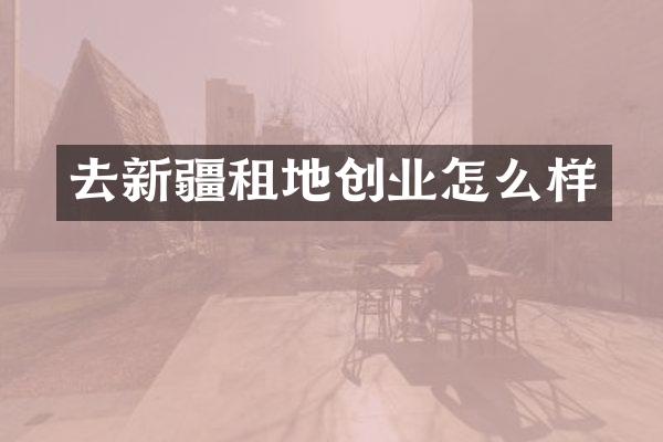 去新疆租地创业怎么样