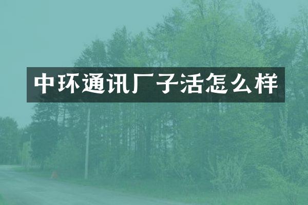 中环通讯厂子活怎么样