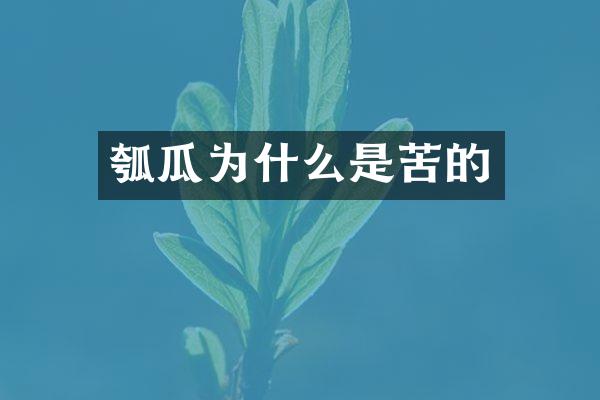 瓠瓜为什么是苦的