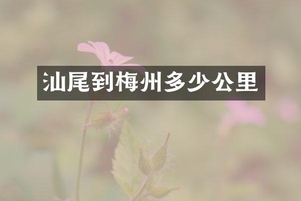汕尾到梅州多少公里
