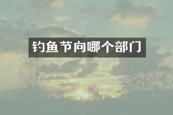 钓鱼节向哪个部门