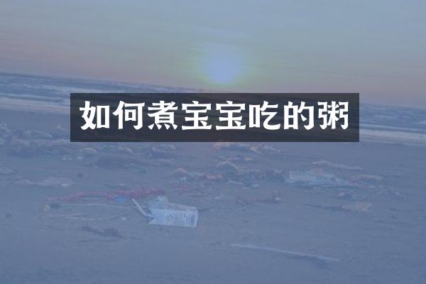 如何煮宝宝吃的粥