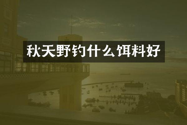 秋天野钓什么饵料好
