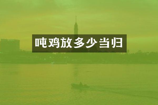 吨鸡放多少当归