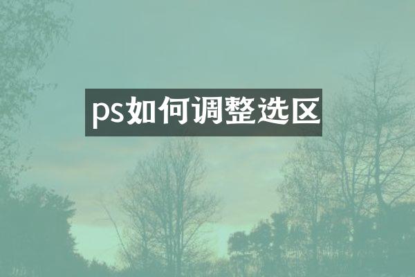 ps如何调整选区