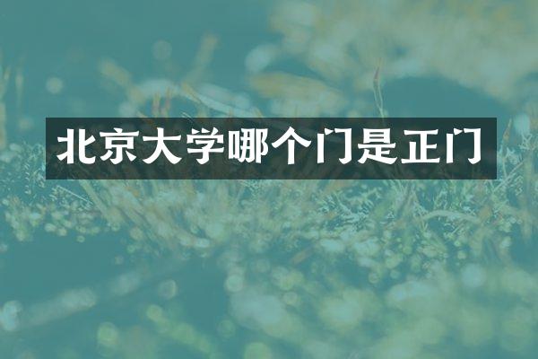 北京大学哪个门是正门