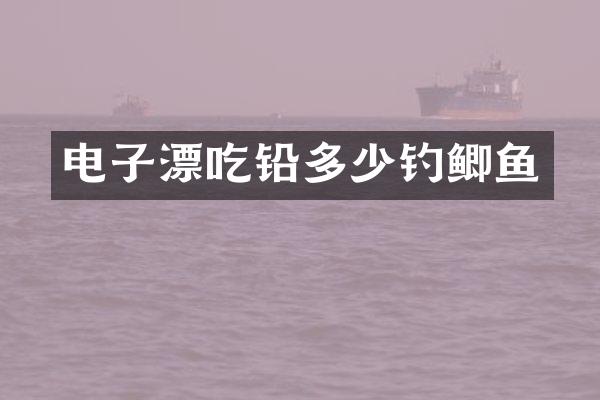 电子漂吃铅多少钓鲫鱼
