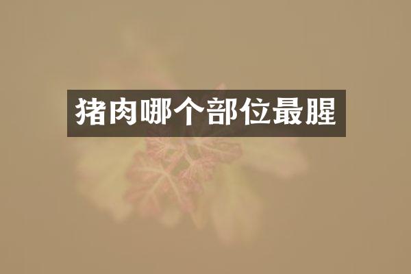 猪肉哪个部位最腥