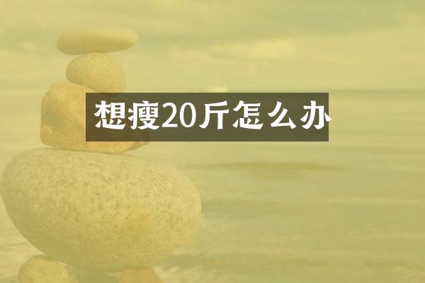 想瘦20斤怎么办