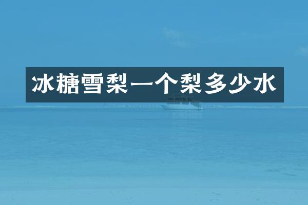 冰糖雪梨一个梨多少水