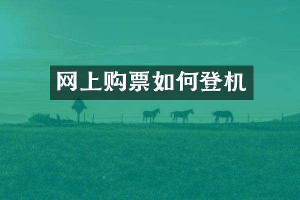 网上购票如何登机