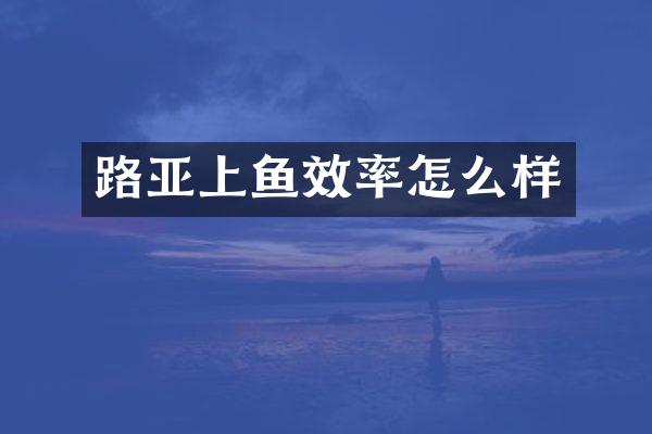 路亚上鱼效率怎么样