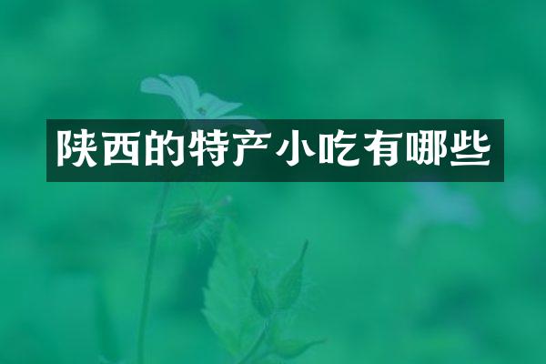 陕西的特产小吃有哪些