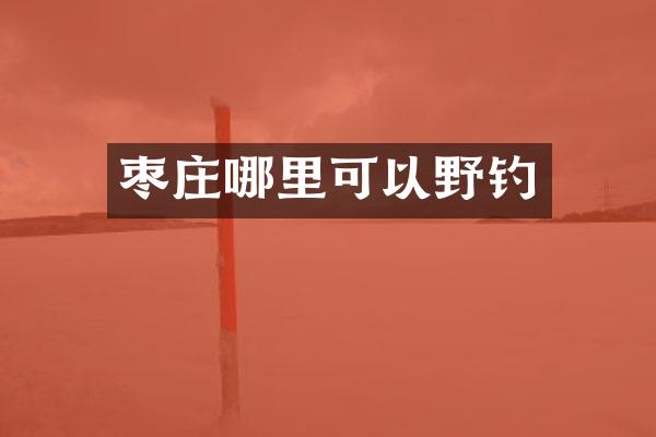 枣庄哪里可以野钓