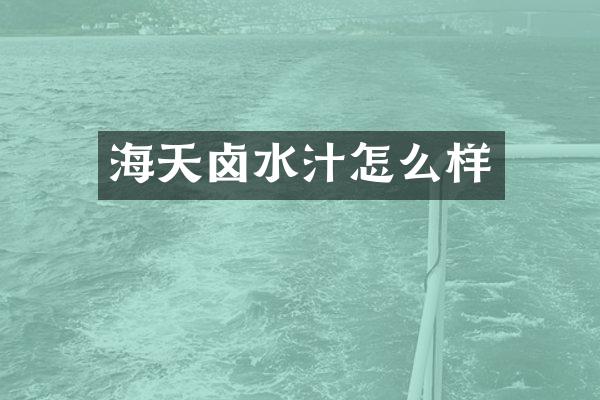 海天卤水汁怎么样